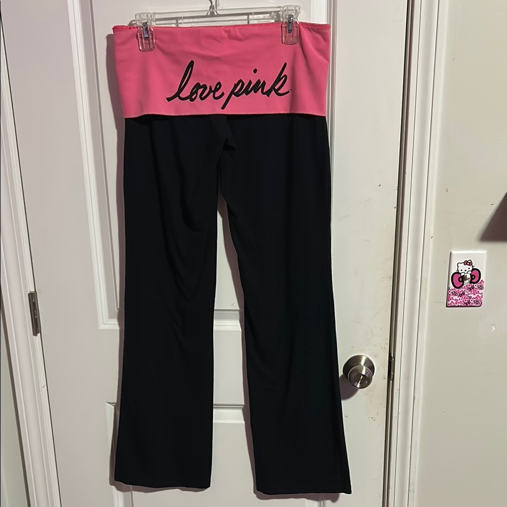 PINK vs fold over flare yoga pants
